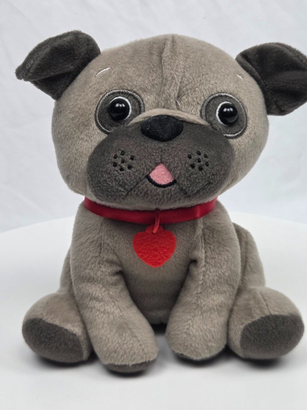 Hallmark Gray  Pug Puppy Dog Stuffed Plush Toy Animal 8"